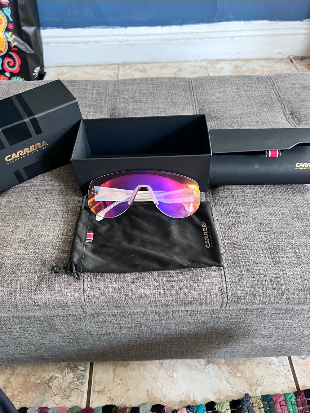 Carrera Women’s Shield Sunglasses (Flaglab 12) in Purple and Pink Gradient